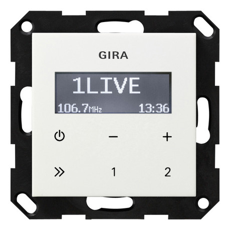 Радиоприемник Gira SYSTEM 55, с дисплеем, белый глянцевый, 228403