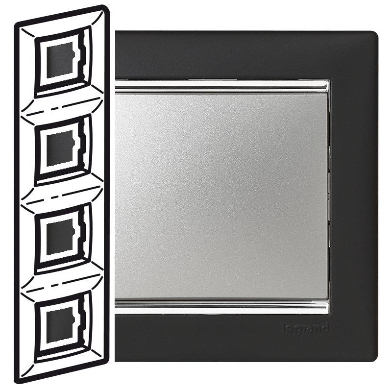 Рамка 4п вер Ноктюрн/Сереб VLN