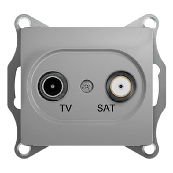 Розетка TV-SAT Schneider Electric GLOSSA, скрытый монтаж, алюминий, GSL000397