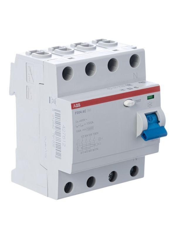 Выключатель дифференциального тока (УЗО) ABB 4п 40А 100мА тип AC F204  2CSF204001R2400
