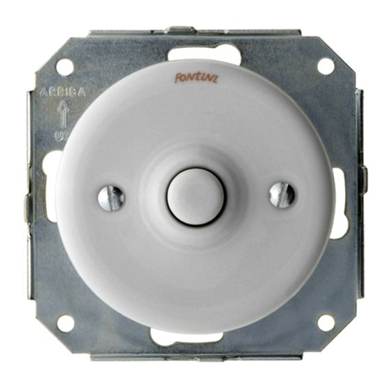 Ретро выключатель одноклавишный кнопочный Fontini GARBY COLONIAL, белый, 31310172