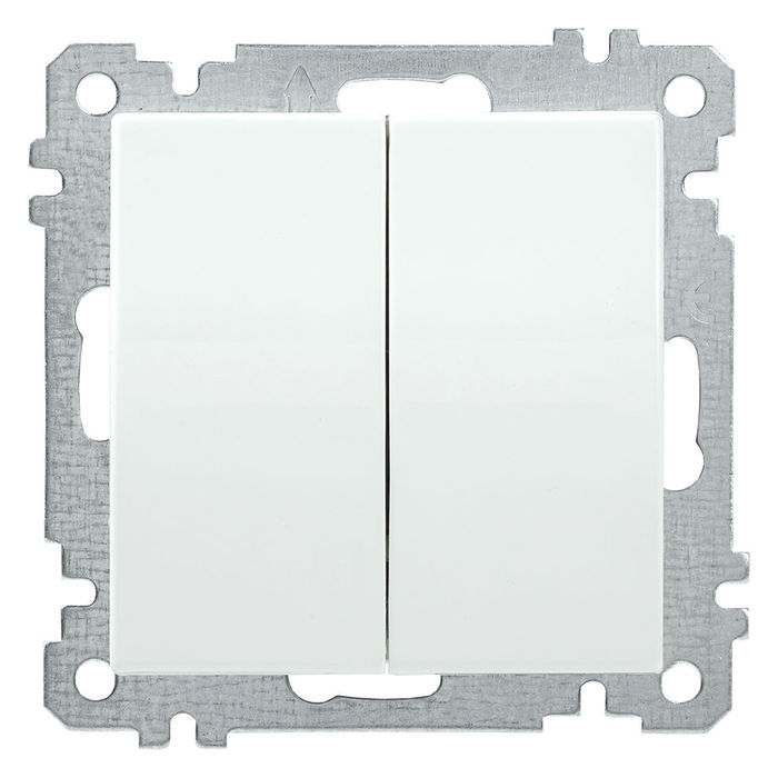 Выключатель двухклавишный IEK BOLERO, белый, EVB20-K01-10-1