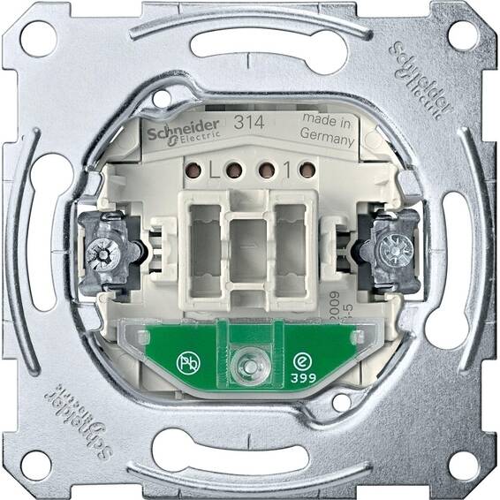 Механизм переключателя 1-клавишного Schneider Electric коллекции Merten с подсветкой, MTN3606-0000