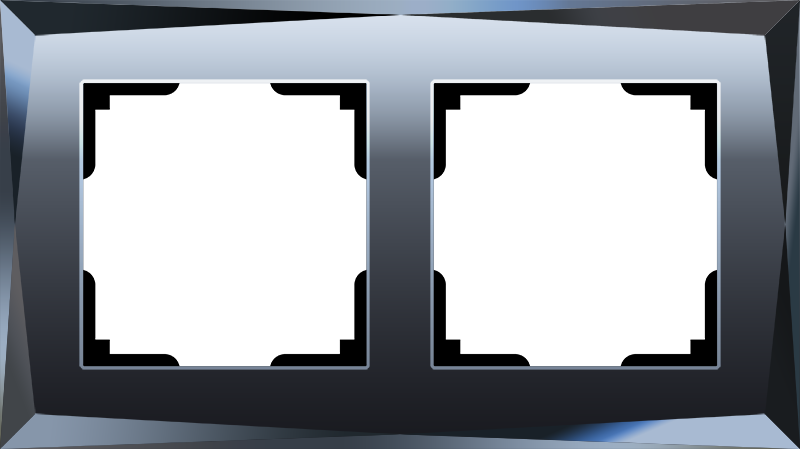 Рамка из стекла на 2 поста Diamant черный W0021208