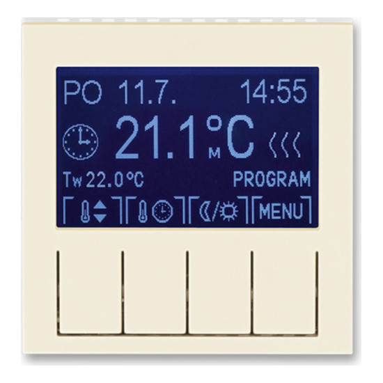 Терморегулятор универсальный программируемый ABB LEVIT, с дисплеем, слоновая кость // белый, 2CHH911031A4017