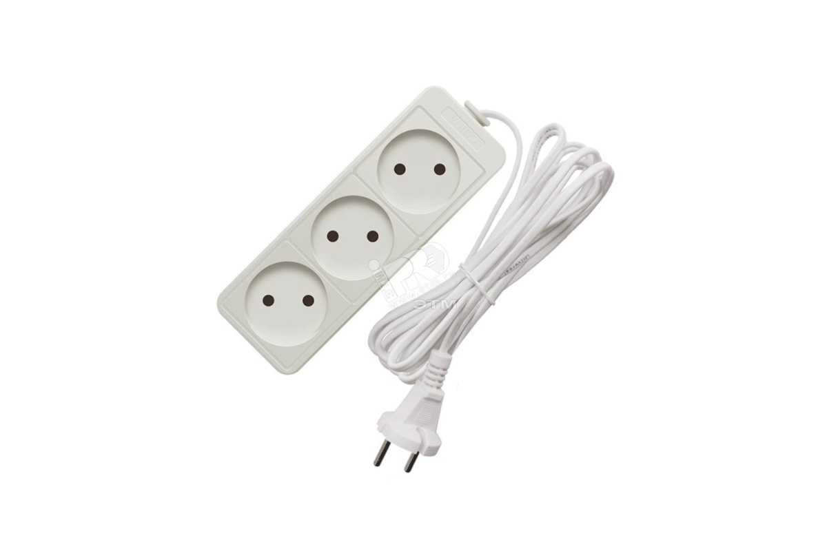 Удлинитель бытовой ТМ Союз 1300 Вт 3 гнезда ШВВП 1,5м