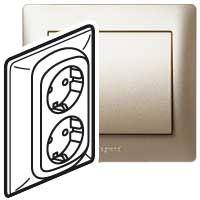 Розетка 2-м СП Galea Life 16А IP20 2х2P+E винт. клеммы в сборе механизм титан Leg 771430