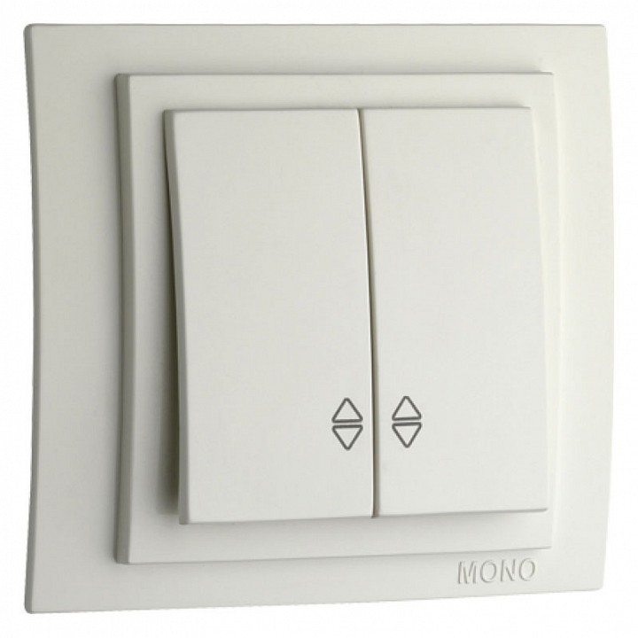 Выключатель проходной двухклавишный без рамки Mono Electric Despina / Larissa 500-001923-111