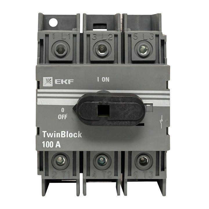 Рубильник 3п 100А с рукояткой управления для прямой установки TwinBlock PROxima EKF tb-100-3p-f