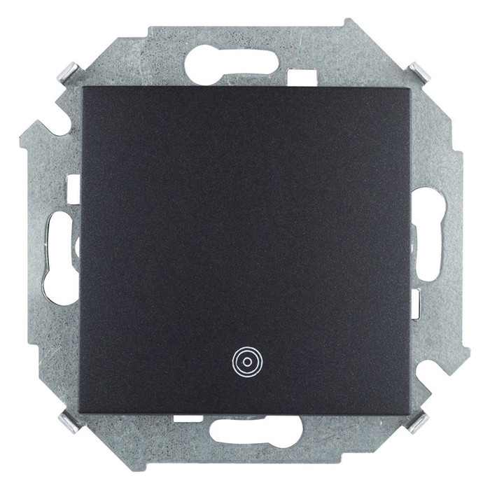 Выключатель одноклавишный кнопочный Simon SIMON 15, 4000 Вт, графит, 1591150-038