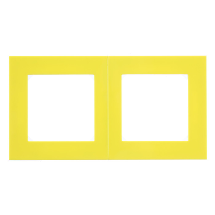 Рамка 2 поста ABB LEVIT, желтый // дымчатый черный, 2CHH015020A6064