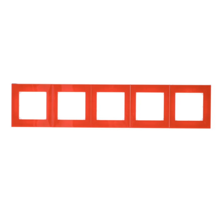 Рамка 5 постов ABB LEVIT, оранжевый // дымчатый черный, 2CHH015050A6066