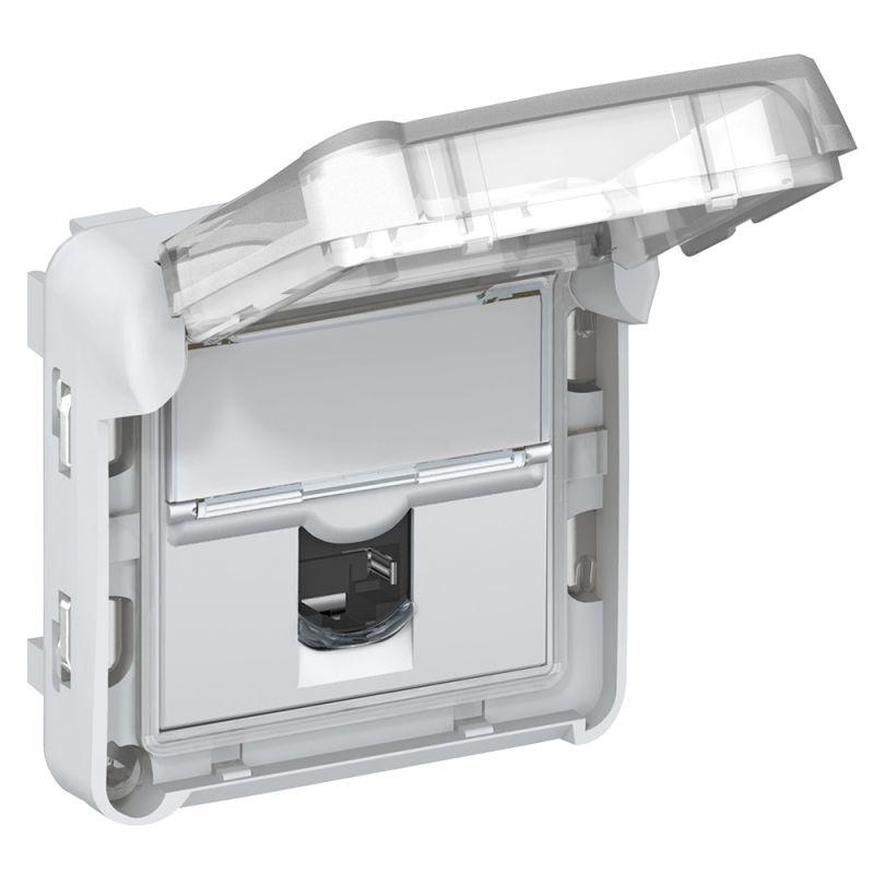 Розетка компьютерная СП Plexo LCS RJ45 кат.5E UTP IP55 с закрыт. клапаном IK 07 механизм Leg 069556
