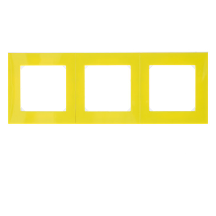 Рамка 3 поста ABB LEVIT, желтый // дымчатый черный, 2CHH015030A6064