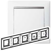 Рамка 5п гор Бел/Хром Valena