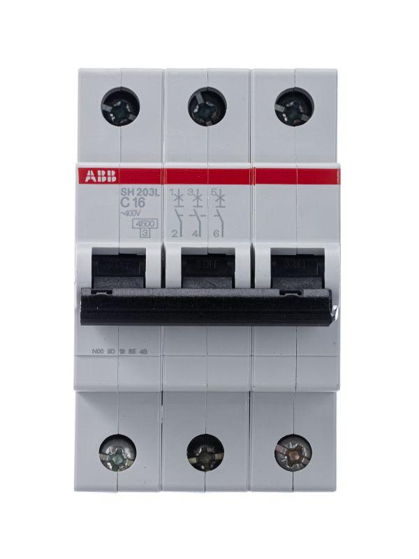 Автоматический выключатель ABB   3п C 16А 4.5кА SH203L C16  2CDS243001R0164