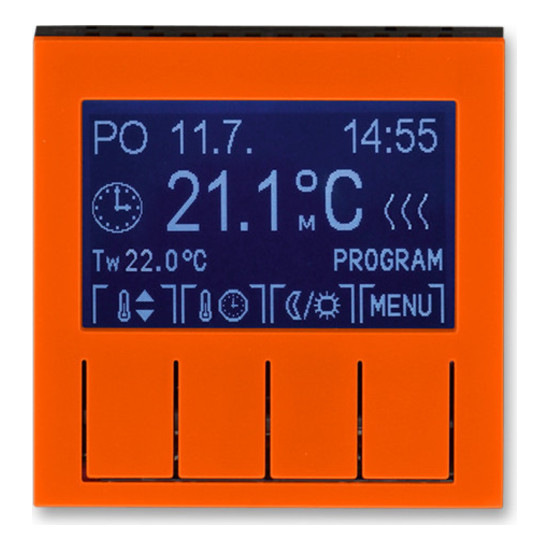 Терморегулятор универсальный программируемый ABB LEVIT, с дисплеем, оранжевый // дымчатый черный, 2CHH911031A4066