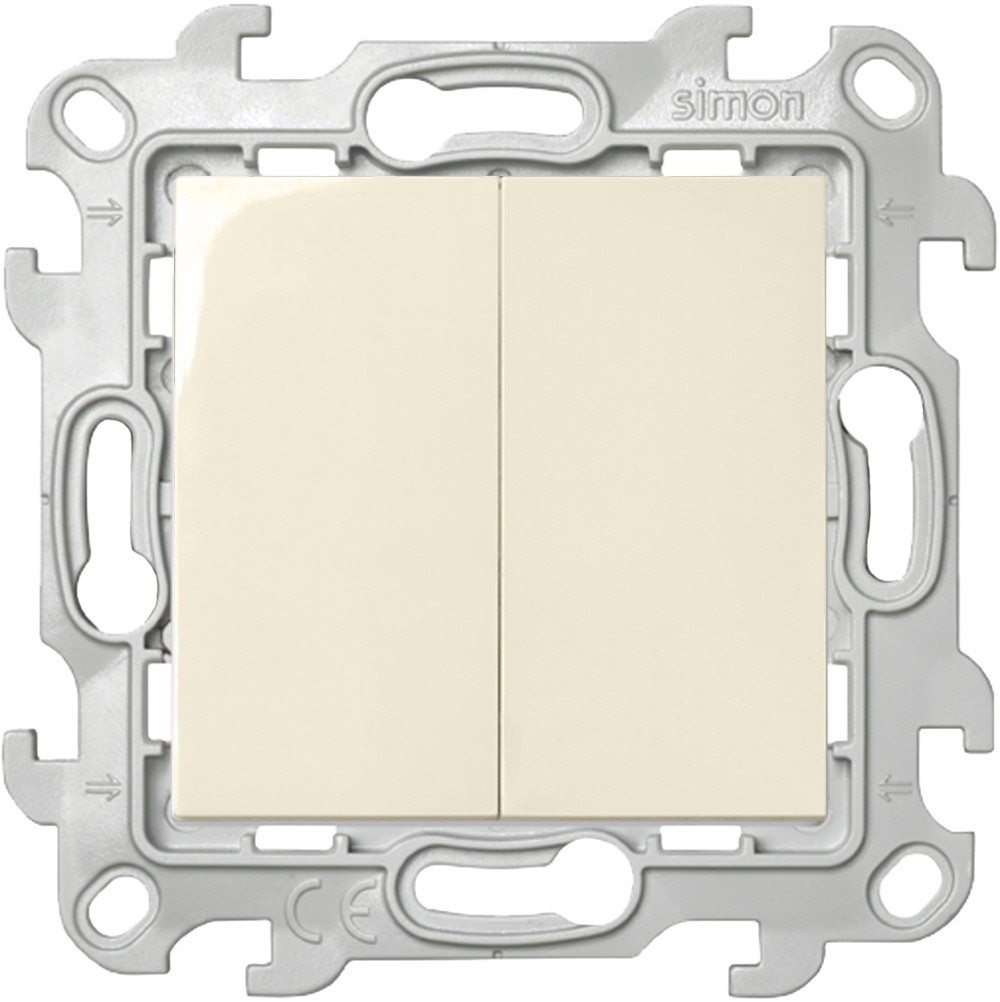 Выключатель двухклавишный Simon SIMON 24 HARMONIE, 2500 Вт, слоновая кость, 2410397-031