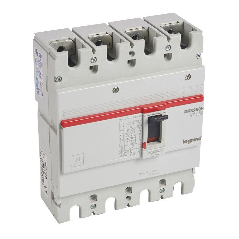 Выключатель автоматический 4п 125А 36кА DRX250 термомагнитн. расцеп. Leg 027130