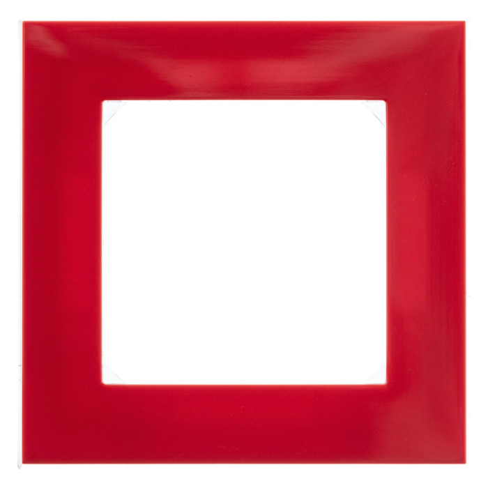 Рамка 1 пост ABB LEVIT, красный // дымчатый черный, 2CHH015010A6065