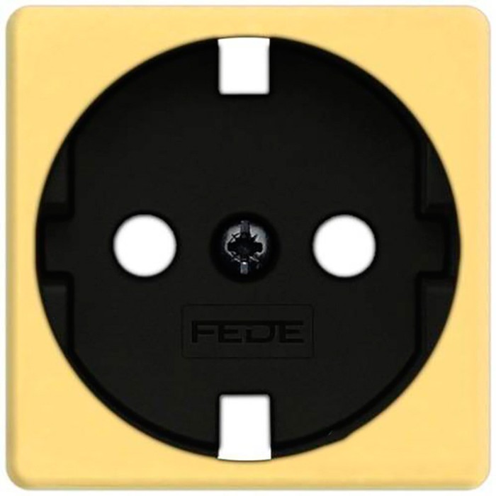Накладка на розетку FEDE коллекции FEDE, скрытый монтаж, с заземлением, bright gold//черный, FD04314OB-M