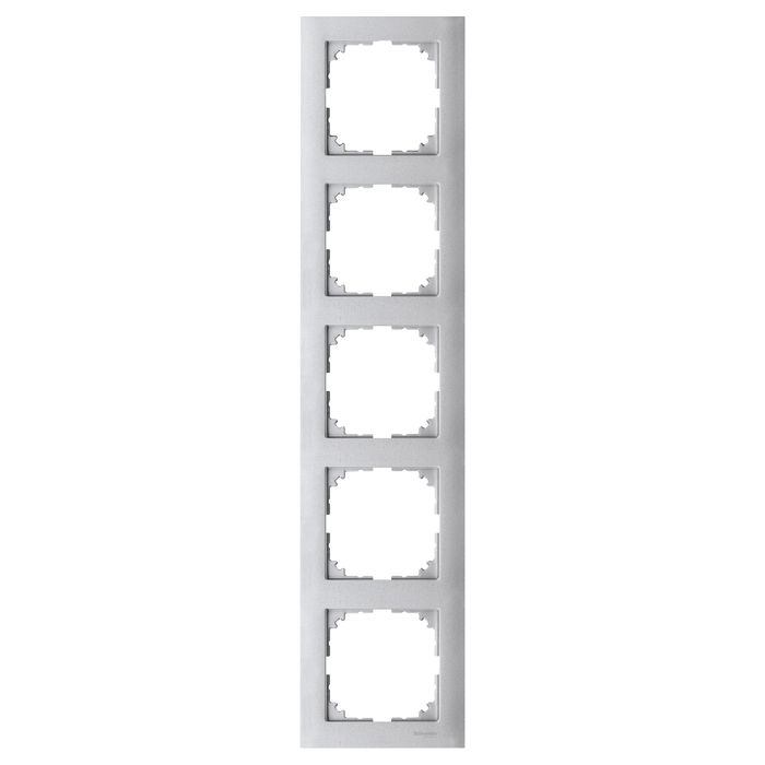 Рамка 5 постов Schneider Electric MERTEN M-PURE, алюминий, MTN4050-3660