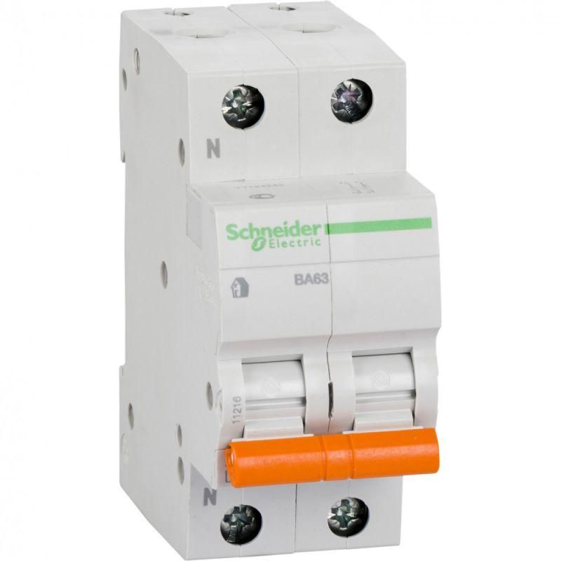 Автоматический выключатель Schneider Electric 2п (1P+N) C 32А 4.5кА BA63   11216