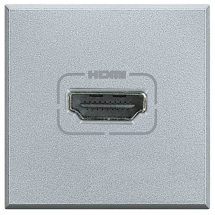 Розетка HDMI BTicino AXOLUTE, скрытый монтаж, алюминий, HC4284