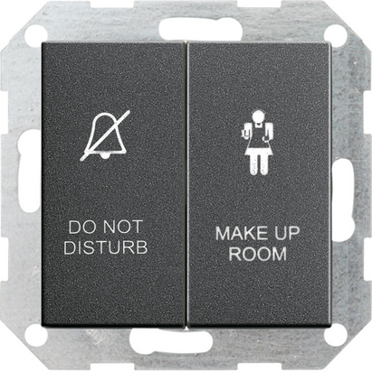 Gira S-55 Антрацит Выключатель 2-клавишный для отелей, в сборе