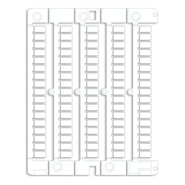 Маркировка для клемм, жесткая, 5х10мм. Период 6мм. Белая (упак. 1275шт)