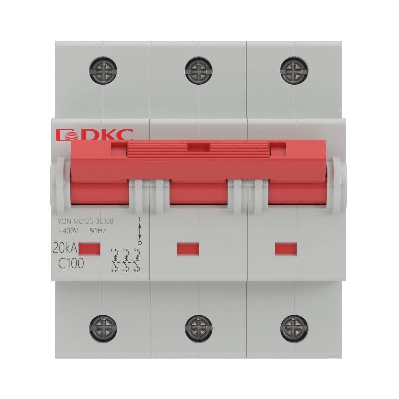 Автоматический выключатель DKC 3п D 100А 15кА YON MD125  MD125-3D100
