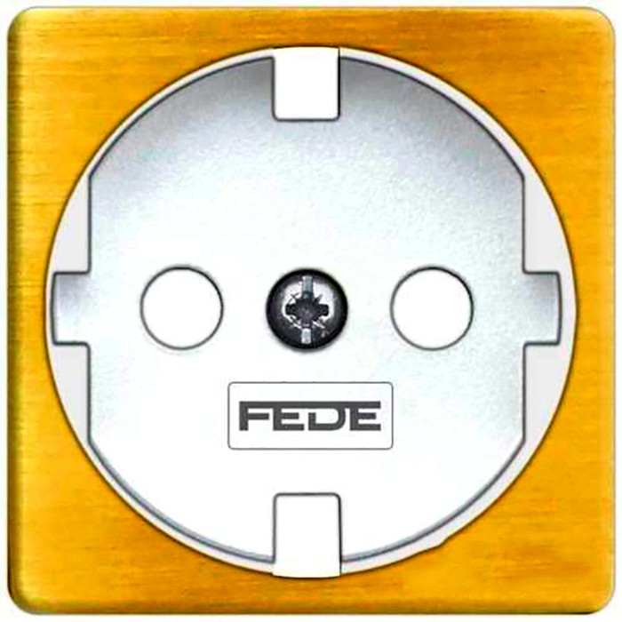 Накладка на розетку FEDE коллекции FEDE, скрытый монтаж, с заземлением, bright patina//белый, FD04314PB