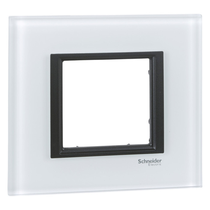 Рамка 1 пост Schneider Electric UNICA CLASS, белое стекло, MGU68.002.7C2