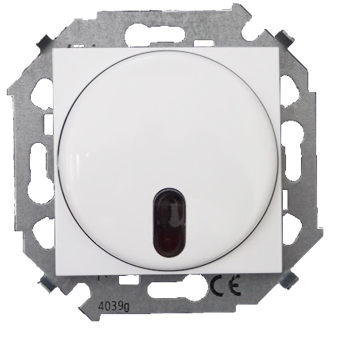 Светорегулятор-переключатель поворотный Simon SIMON 15 с подсветкой, 500 Вт, белый, 1591713-030