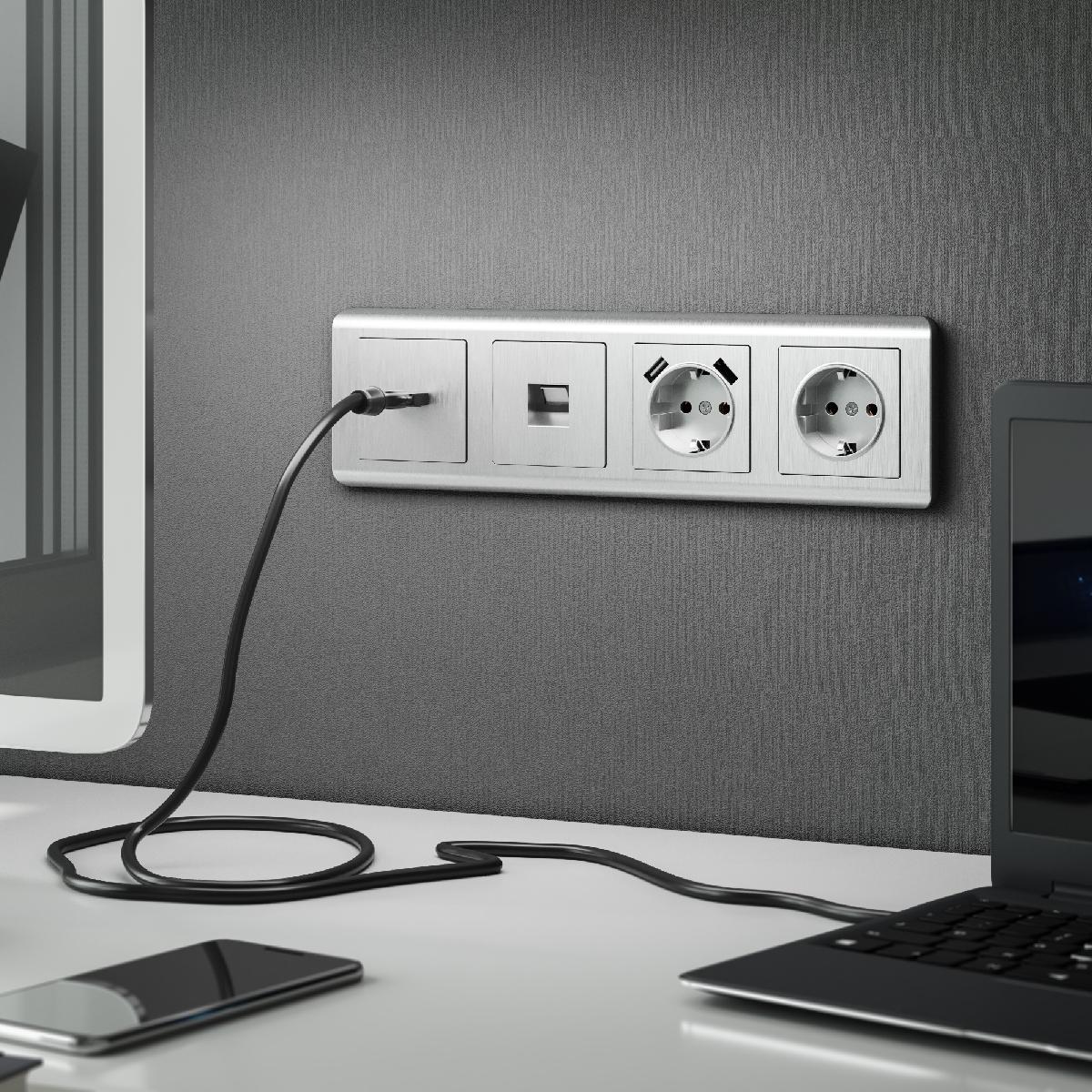 Рамка из поликарбоната на 4 поста Stream серебряный W0042106