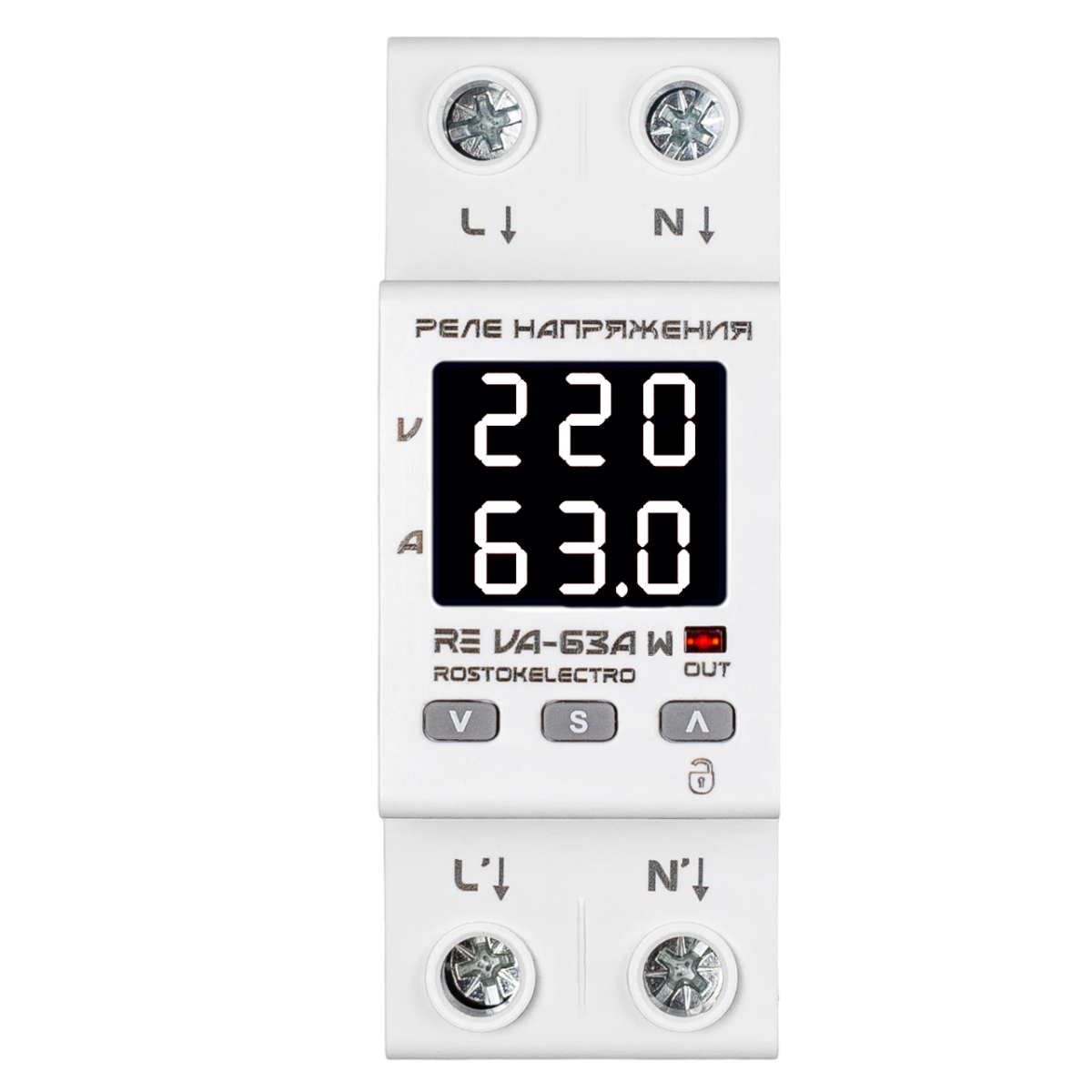 Реле напряжения RE VA-63A W RostokElectro