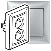 Розетка 2X2К+З фр АЛМ VLN