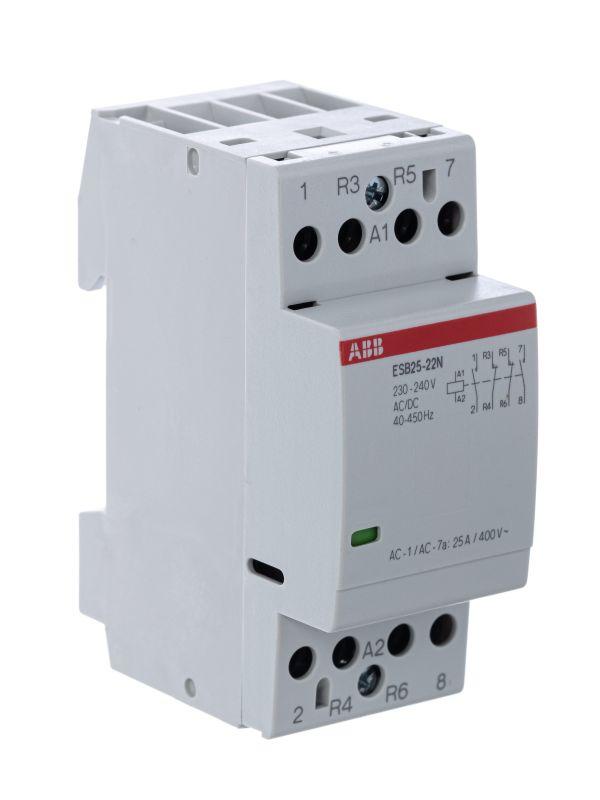 Контактор ABB модульный ESB25-22N-06 (25А АС-1 2НО+2НЗ) катушка 230В AC ...