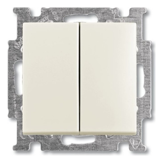 Выключатель двухклавишный ABB BASIC 55, chalet-white, 2CKA001012A2187