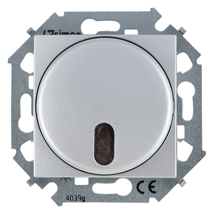 Светорегулятор-переключатель поворотный Simon SIMON 15 с подсветкой, 500 Вт, алюминий, 1591713-033