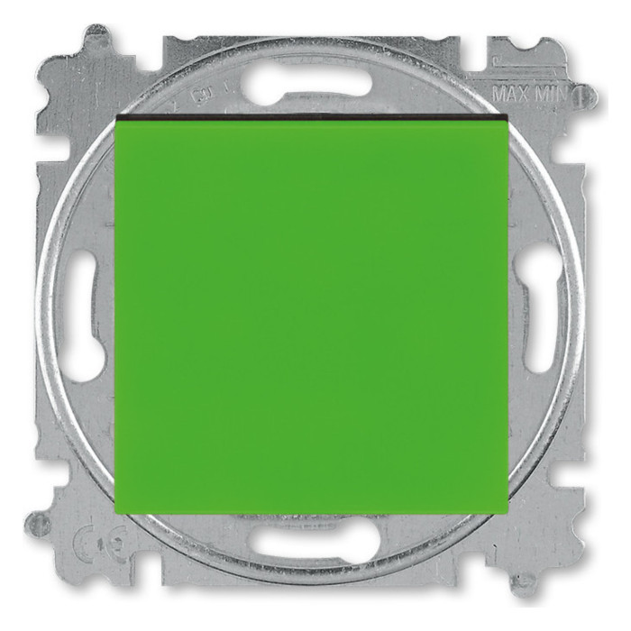 Выключатель одноклавишный ABB LEVIT, зеленый // дымчатый черный, 2CHH590145A6067