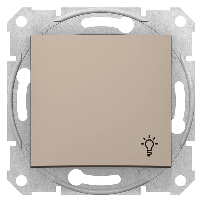 Выключатель одноклавишный кнопочный Schneider Electric SEDNA, титан, SDN0900168
