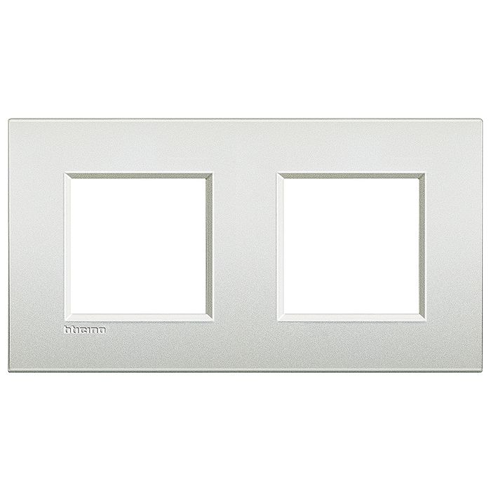 Рамка 2 поста BTicino LIVING LIGHT, белый жемчуг, LNE4802M2PR