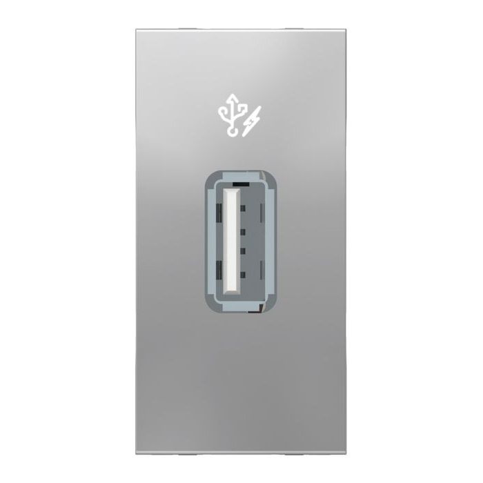 Розетка USB Schneider Electric UNICA MODULAR, скрытый монтаж, алюминий, NU342830