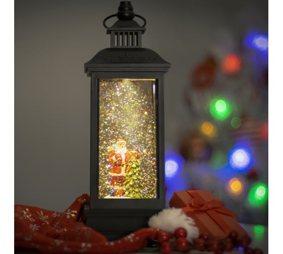 Светильник светодиодный новогодний декоративный "Дед Мороз" ENGDS-10 LED h 27.5см 3хАА таймер 6ч IP20 теплый бел. Эра Б0051941
