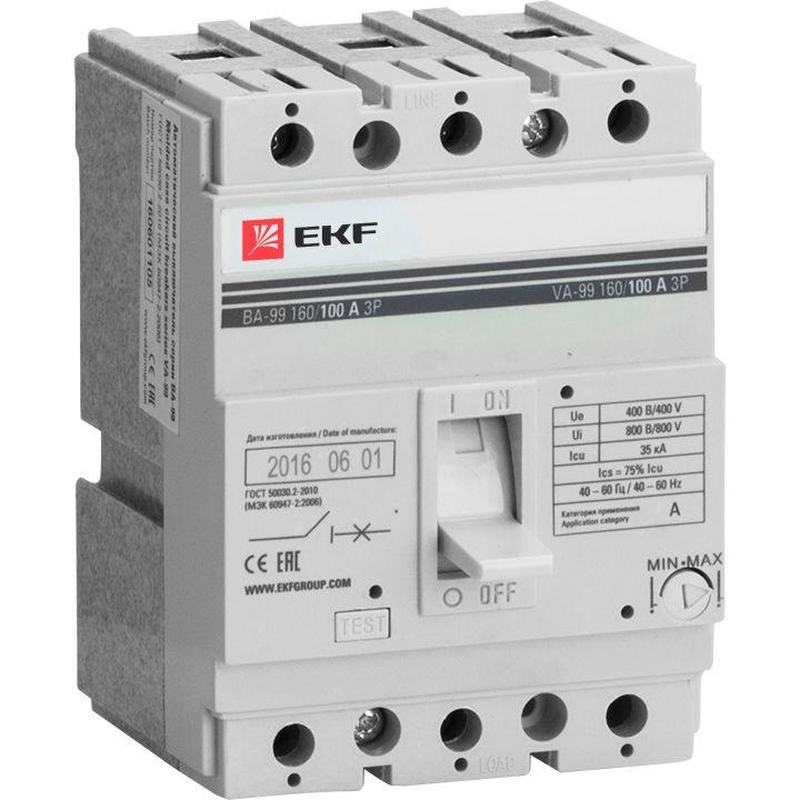 Автоматический выключатель EKF 3п 160/160А 35кА ВА-99 PROxima  mccb99-160-160