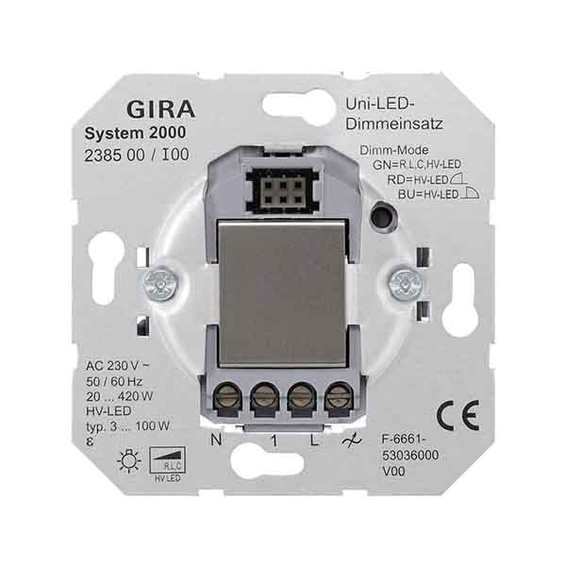 Механизм клавишного светорегулятора Gira , 420 Вт, 238500