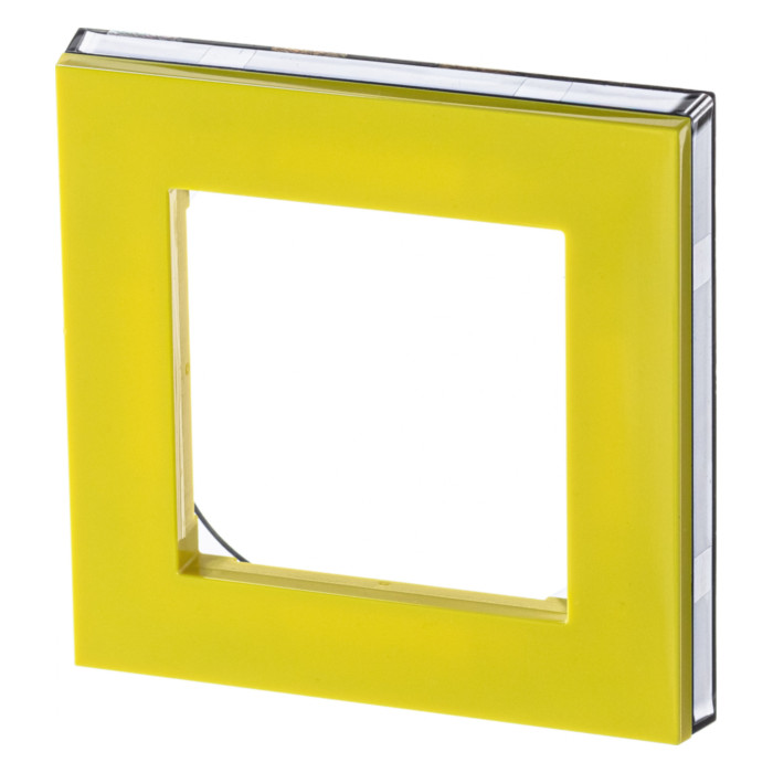 Рамка 1 пост ABB LEVIT, желтый // дымчатый черный, 2CHH015010A6064