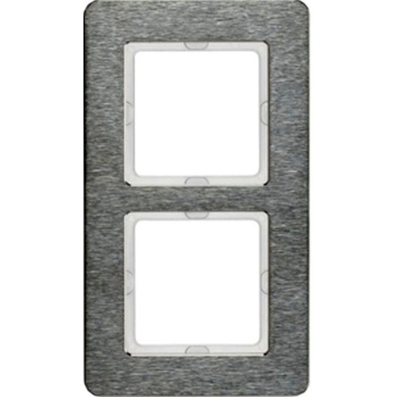 Рамка 2 поста Berker Q.7, вертикальная, нержавеющая сталь, 10126083