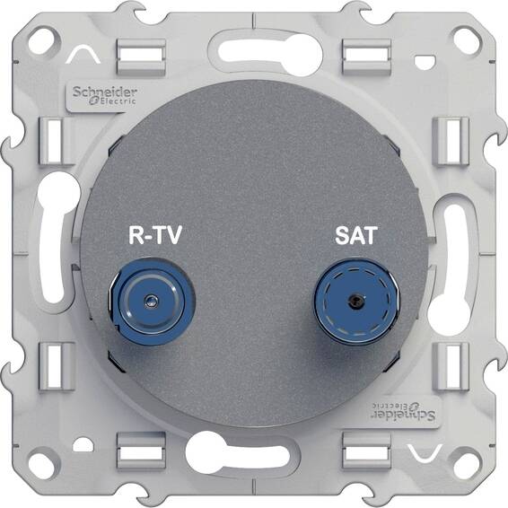 Розетка TV-SAT Schneider Electric ODACE, скрытый монтаж, алюминий, S53R455